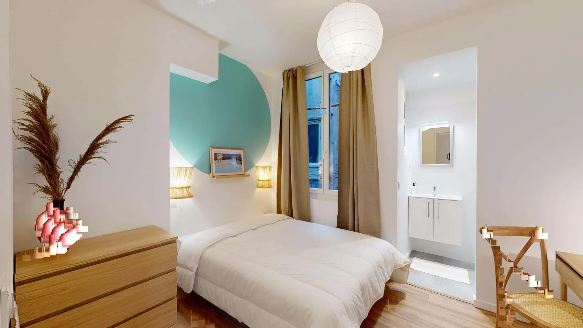 Quarto para alugar com cama de casal em Marselha