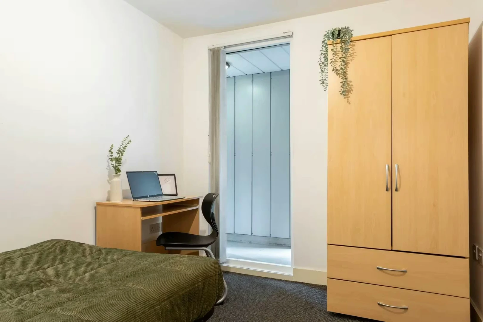 Stanza economica per studenti con ampia illuminazione in 