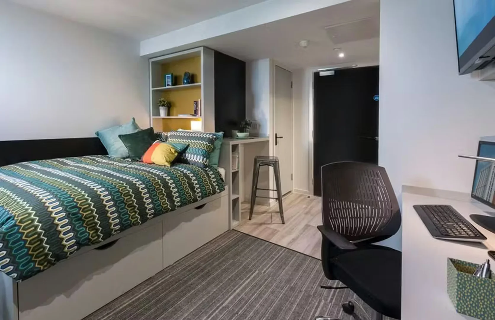 Affordable room for students with ample lighting in 