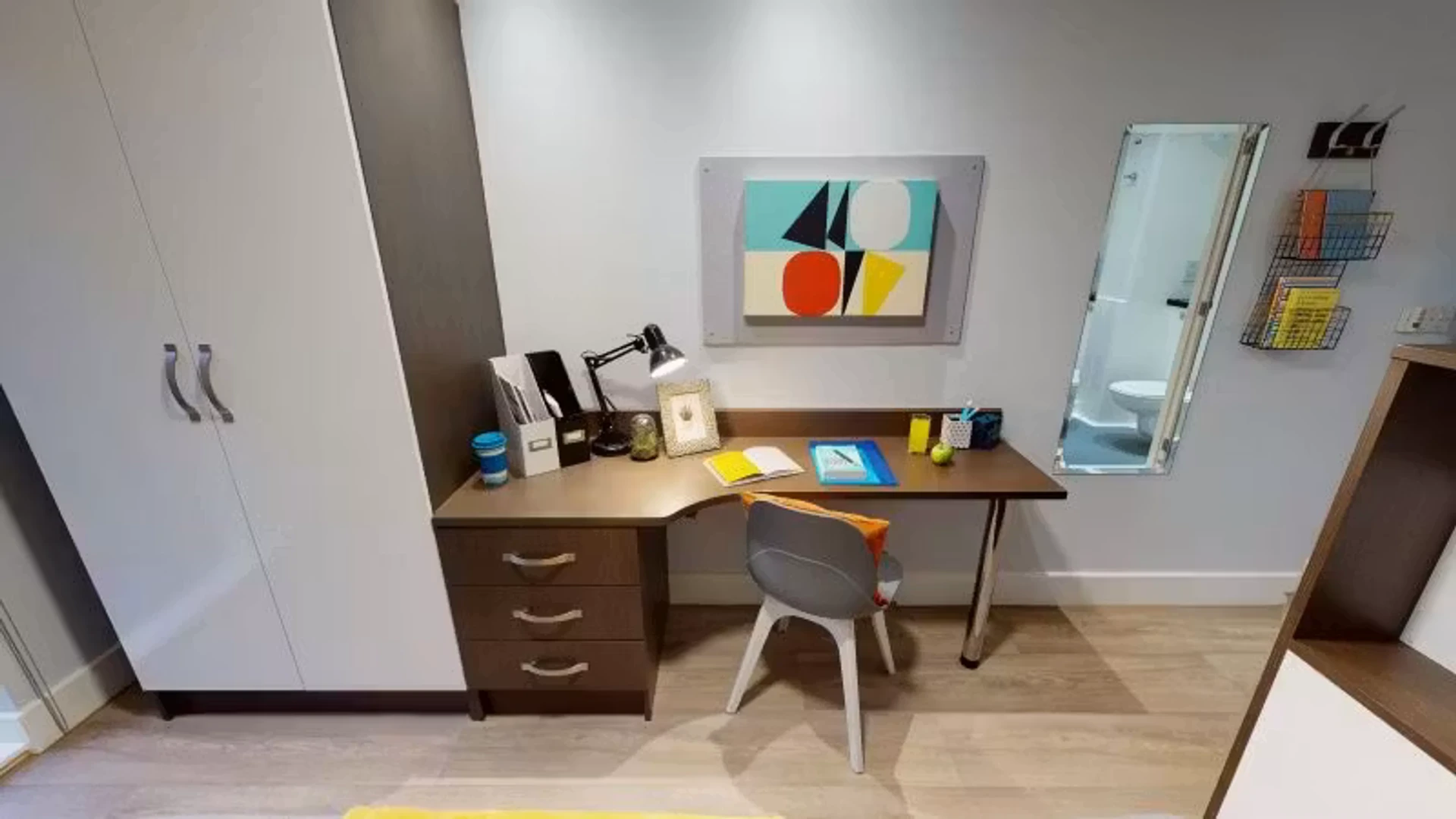 Student room in  with study area and shared facilities