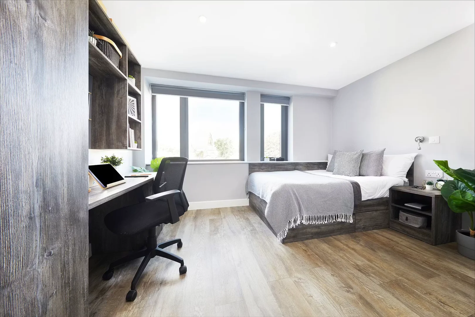 Habitación para estudiantes en  con área de estudio y facilidades compartidas