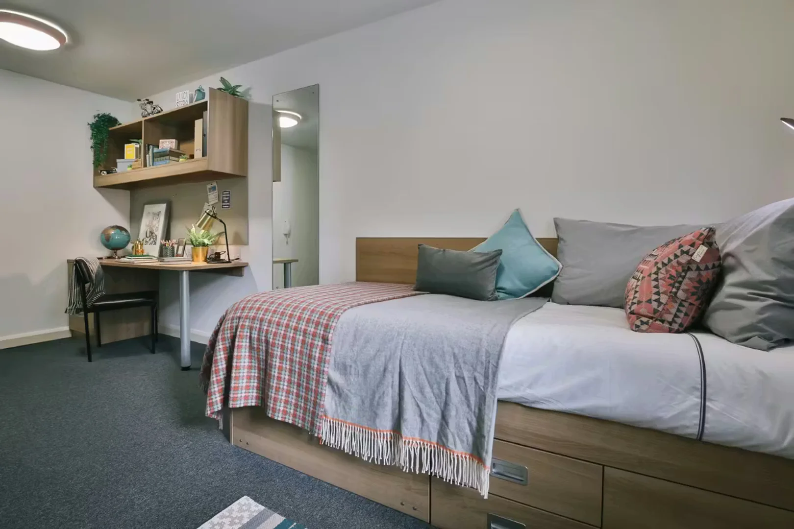 Student room in  with study area and shared facilities