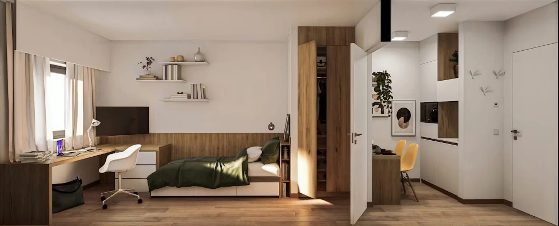 Habitación para estudiantes en  con modernas comodidades