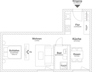 Komplette Wohnung voll möbliert in Leverkusen