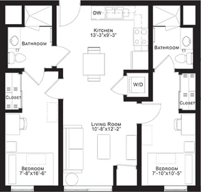 Accommodation with 3 bedrooms in Lansing