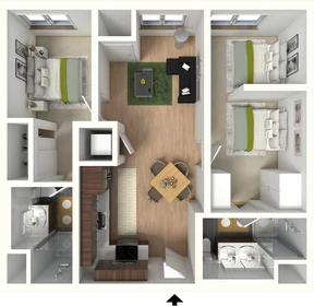 Apartamento totalmente mobilado em Lansing