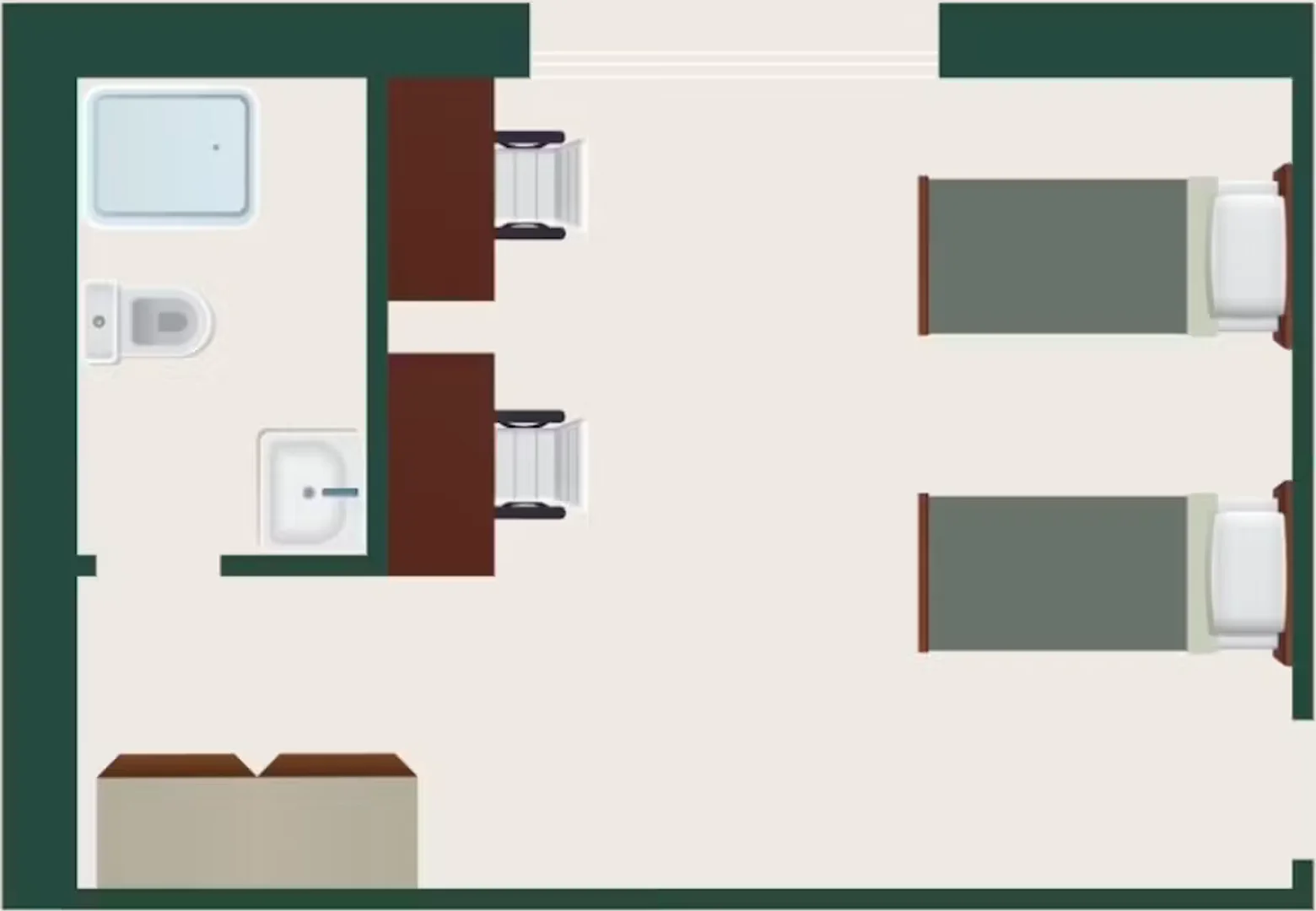 Habitación asequible para estudiantes con buena iluminación en 