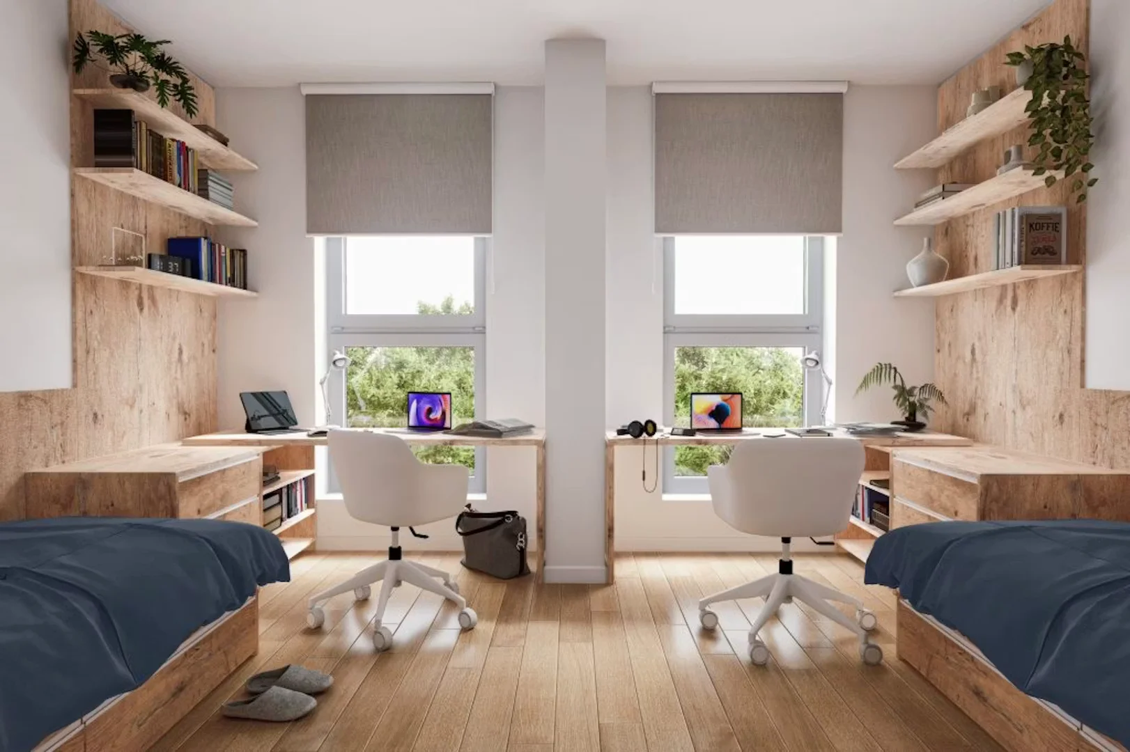 Habitación estudiantil amplia y cómoda en 