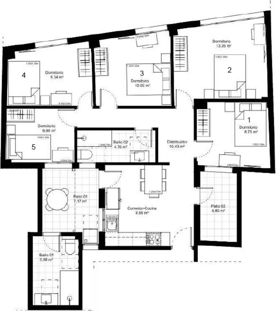 Quarto de estudante económico com localização conveniente em 