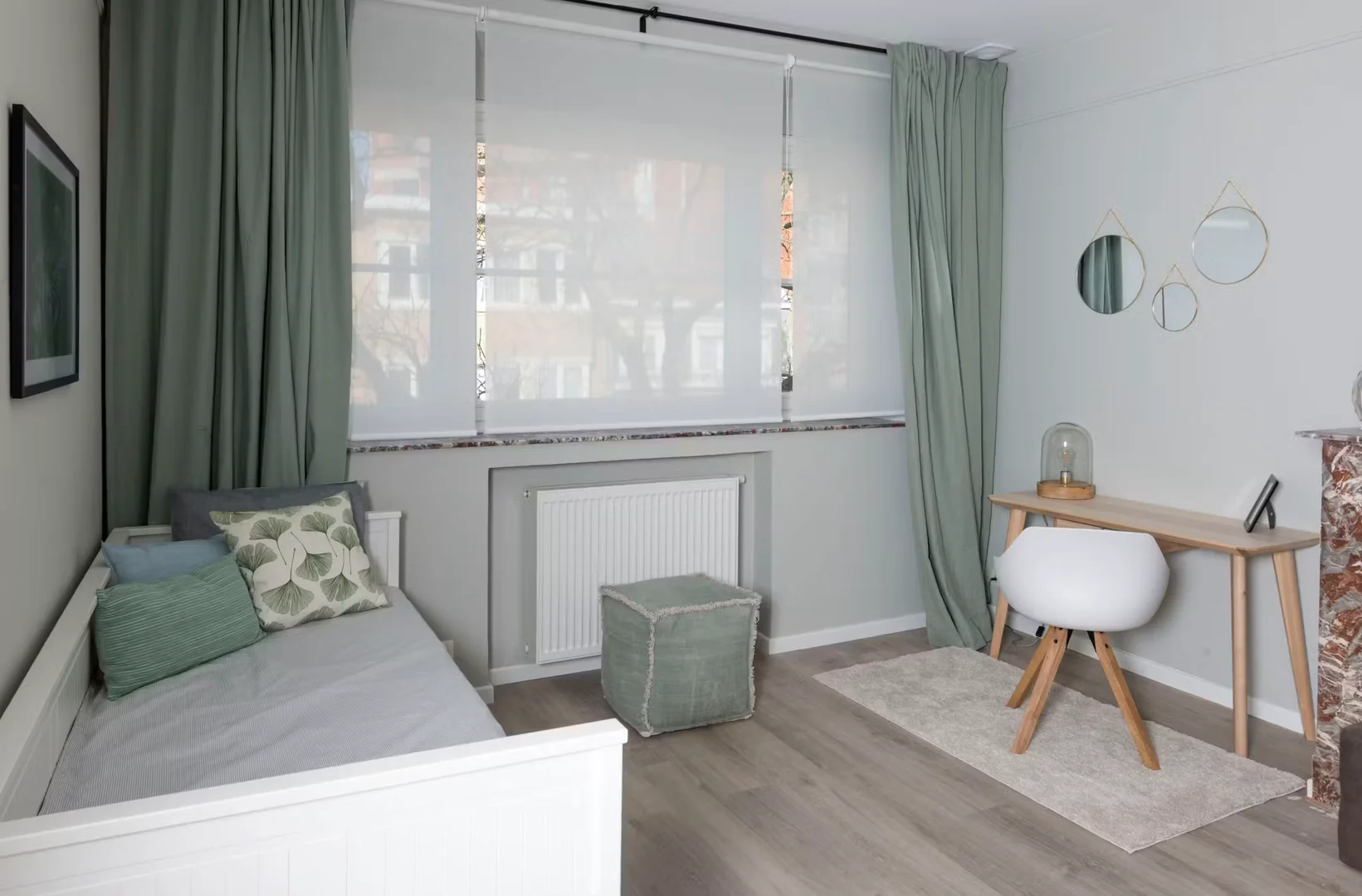 Student room in  with study area and shared facilities