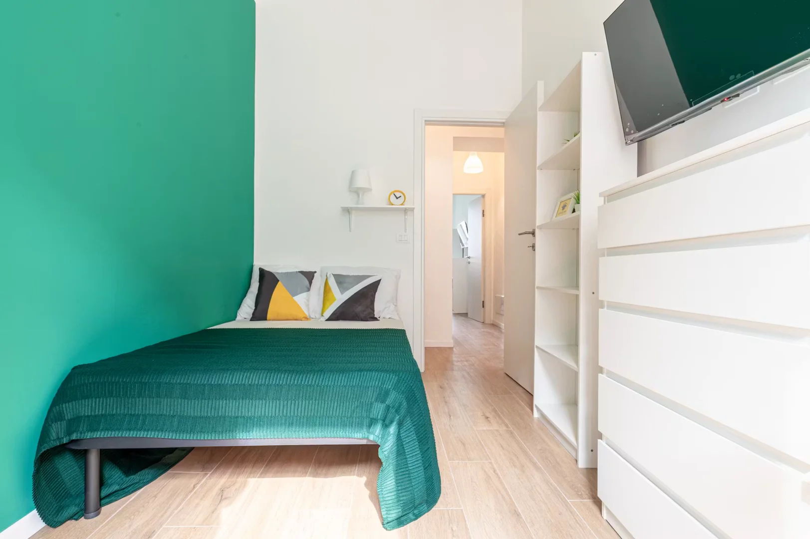 Student room in  with study area and shared facilities