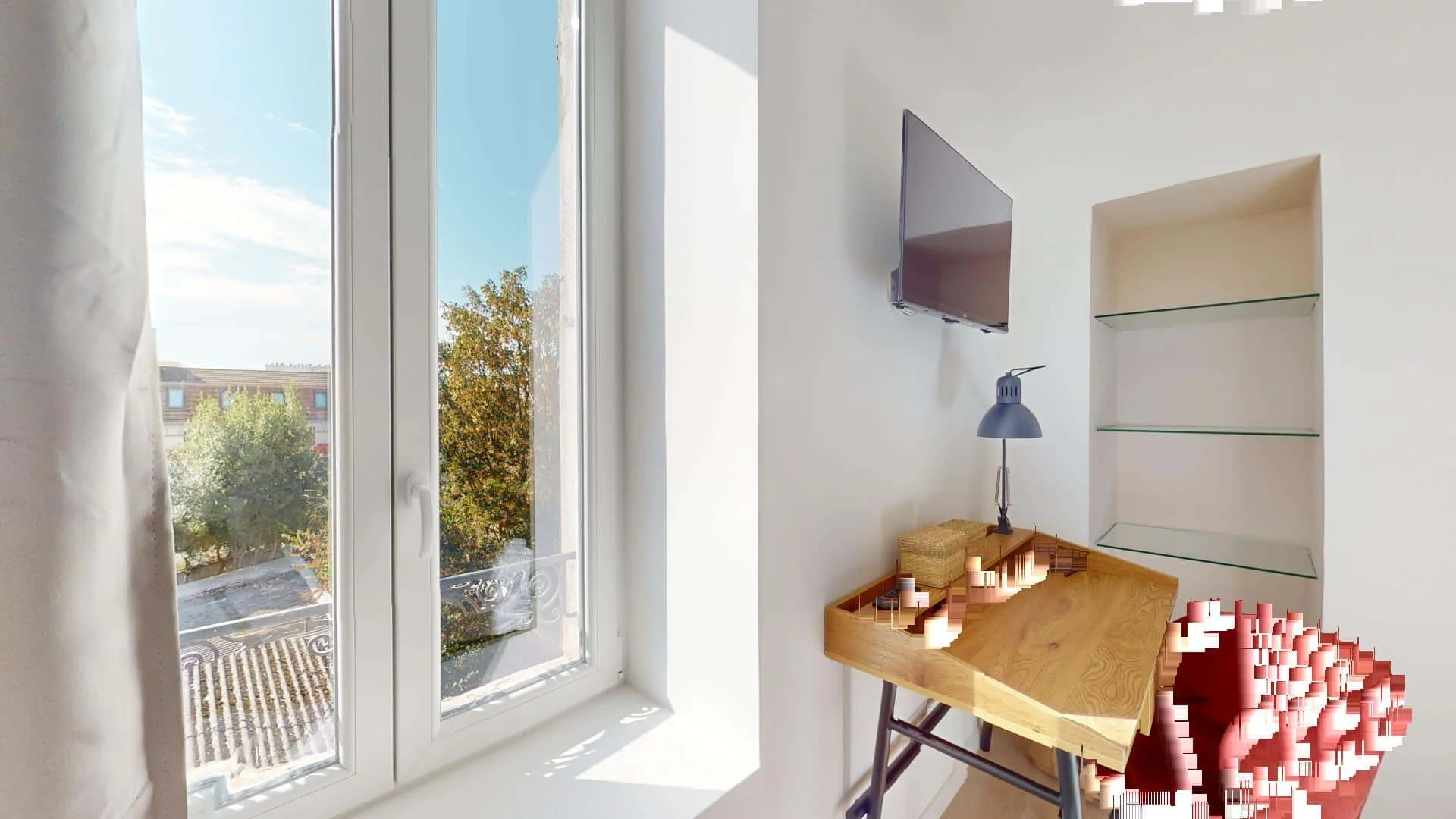 'de öğrenci dairesinde, tamamen mobilyalı kiralık oda