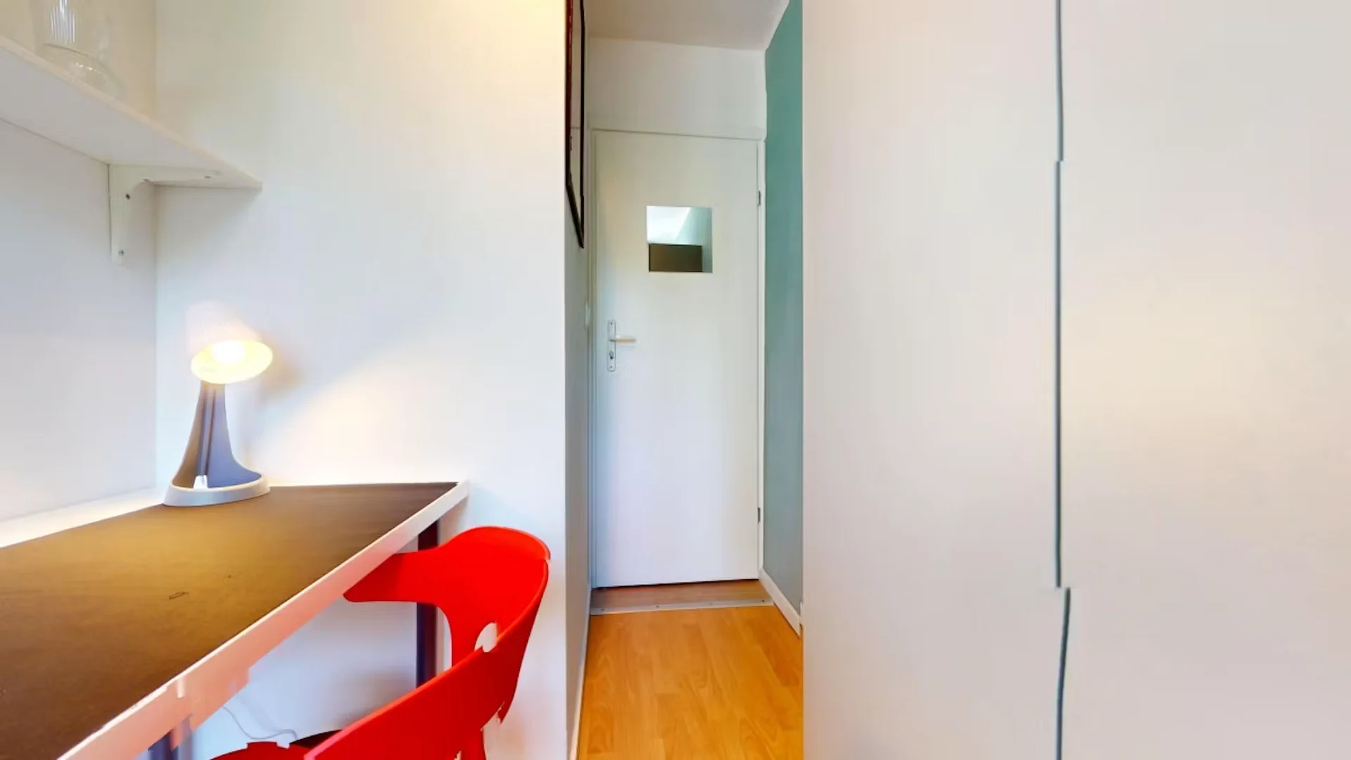 Student room in  with study area and shared facilities