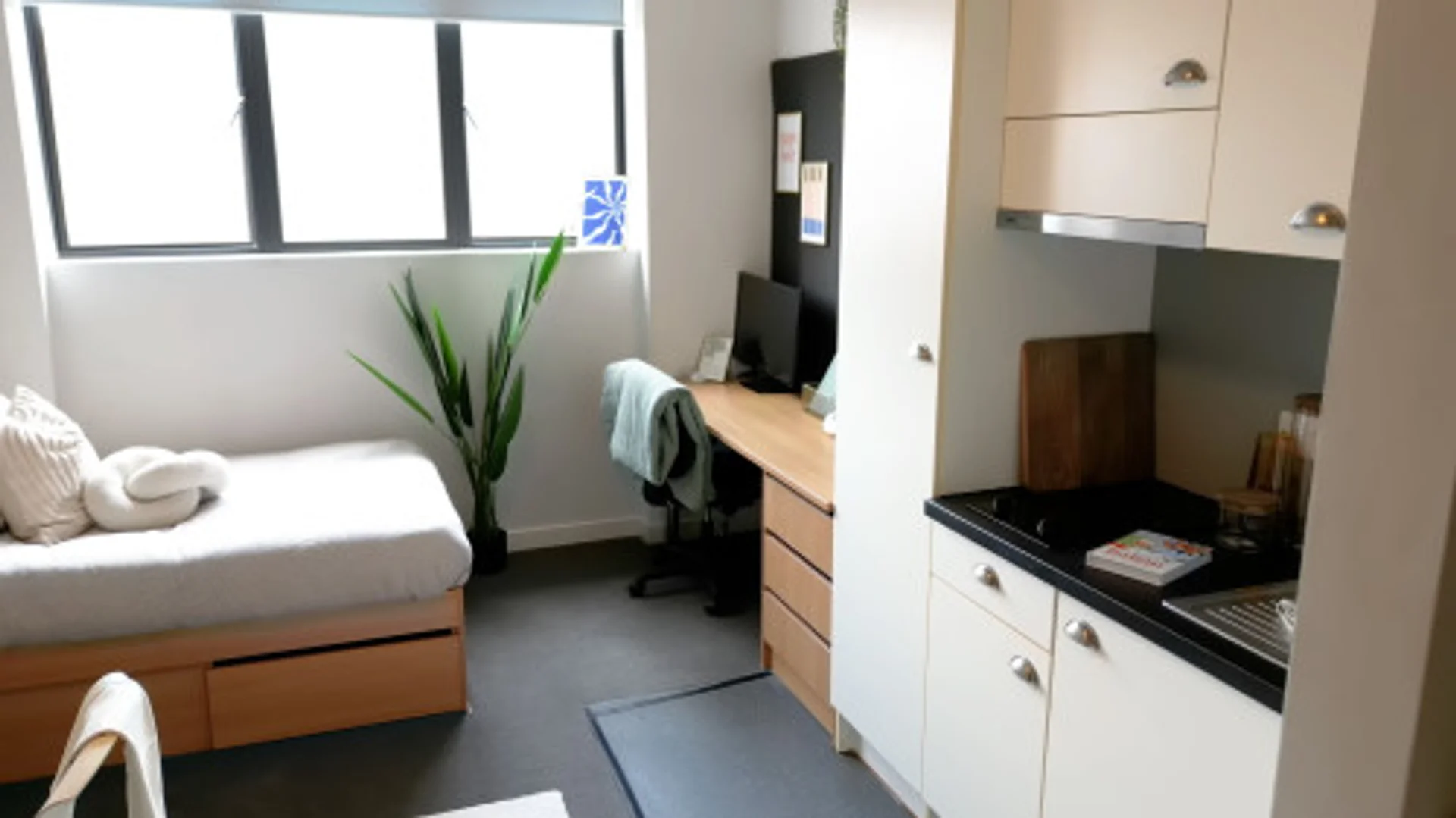 Habitación para estudiantes en  con área de estudio y facilidades compartidas