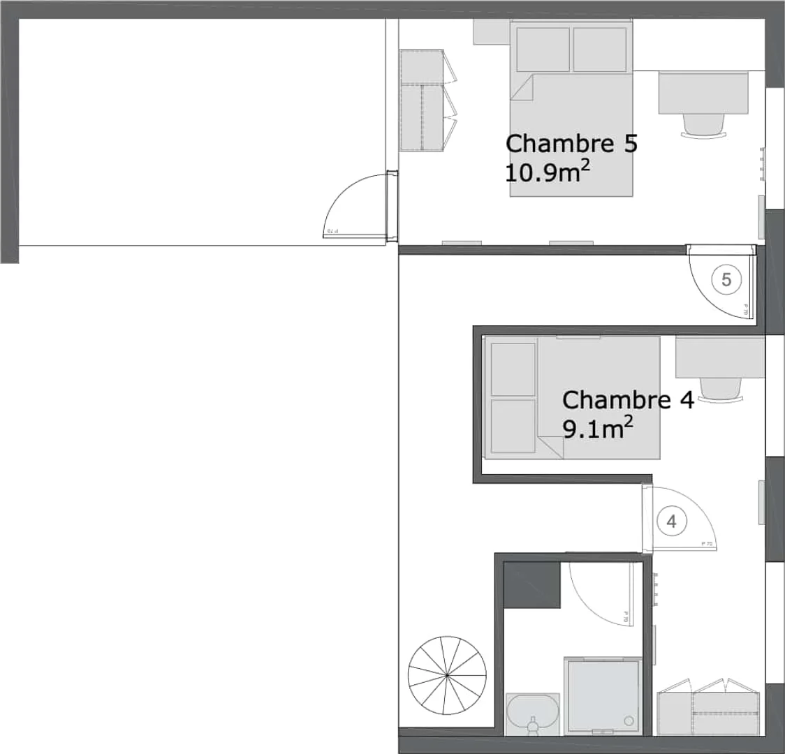 Chambre d'étudiant confortable et spacieuse dans