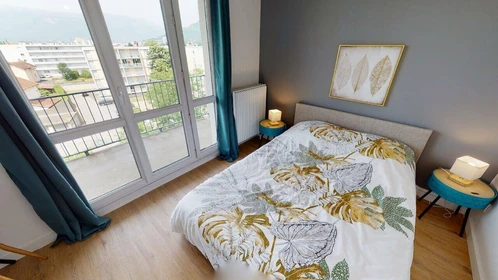 Quarto para alugar com cama de casal em Saint-martin-d-heres