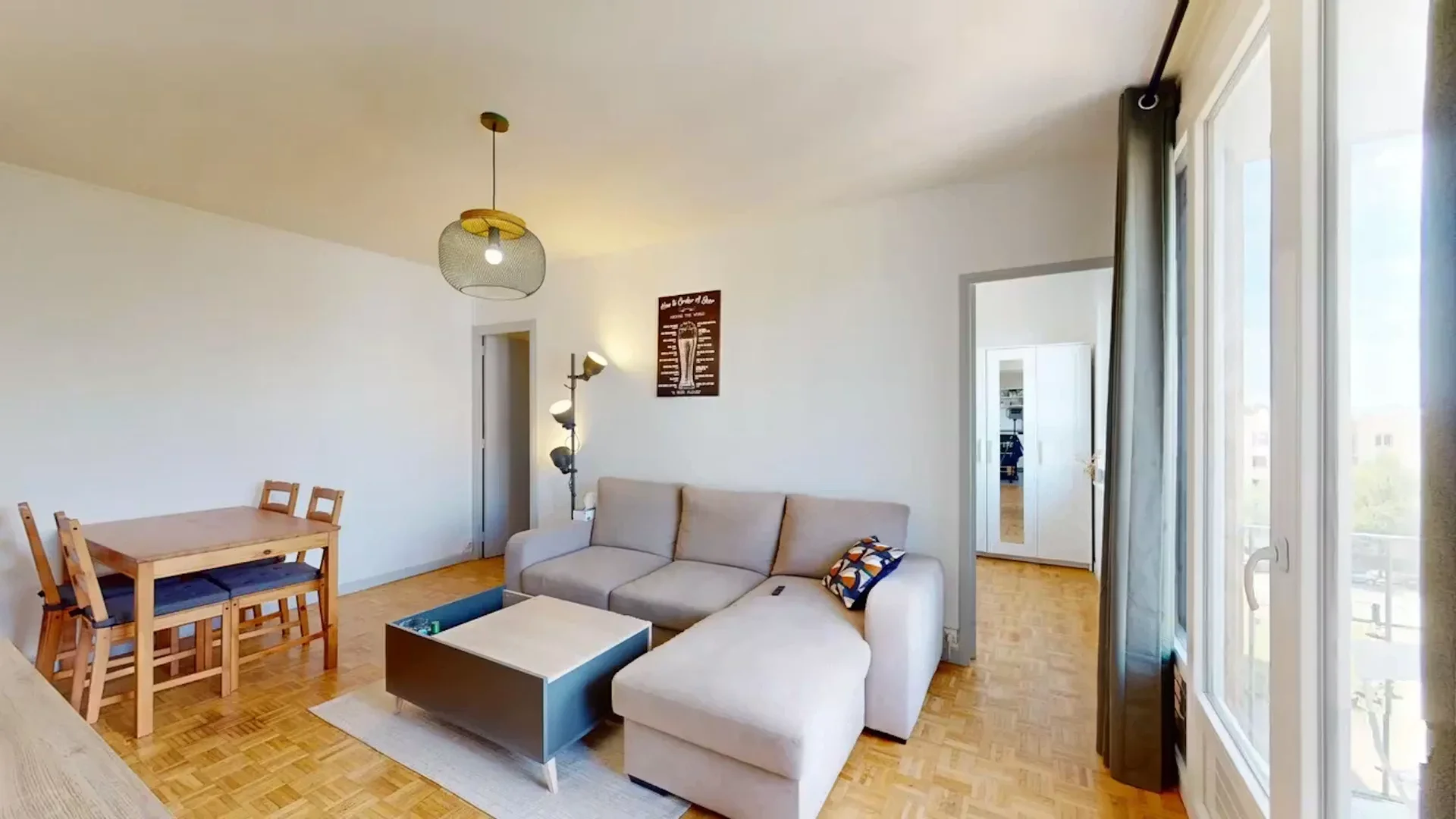 Affordable room for students with ample lighting in 