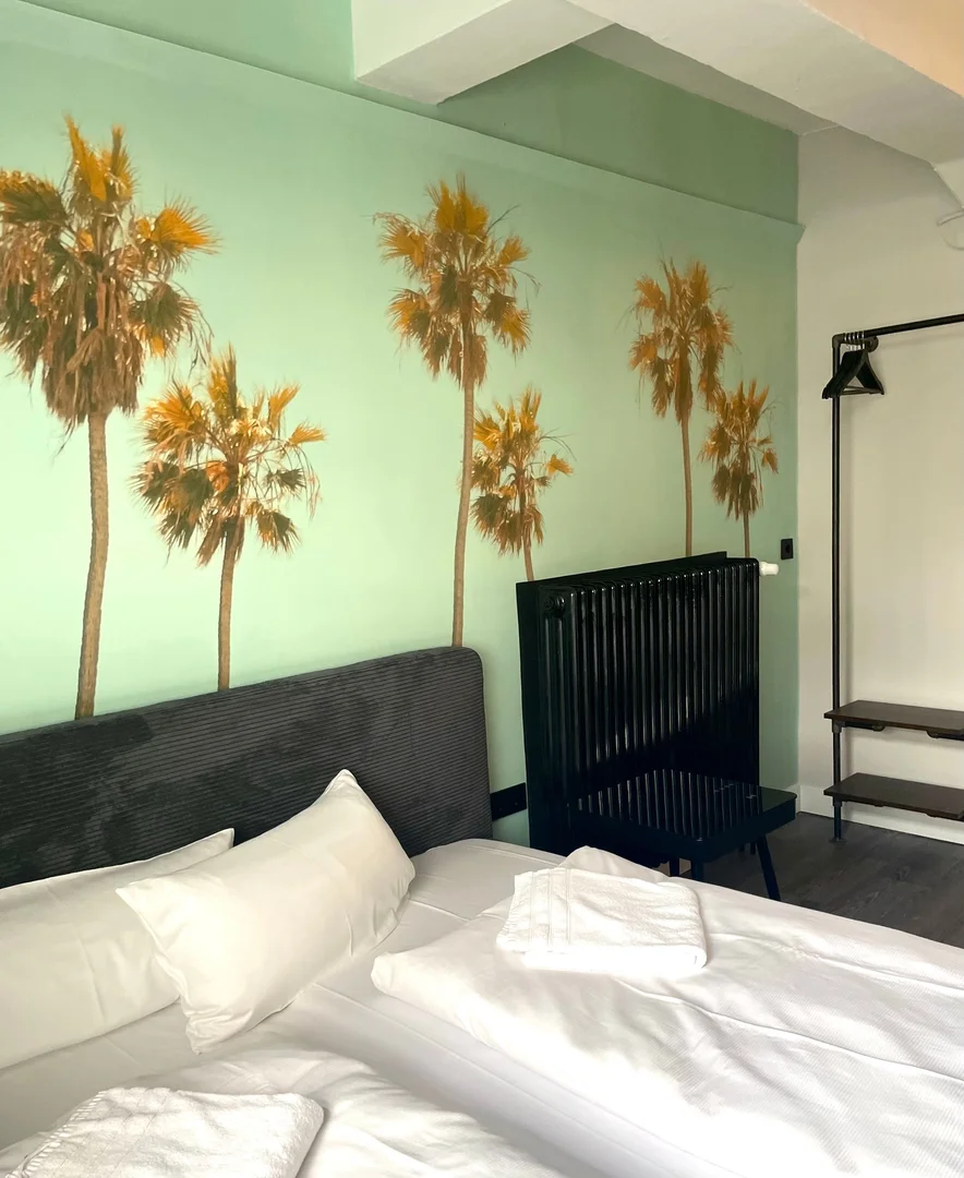 Quarto acessível para estudantes com iluminação ampla em 