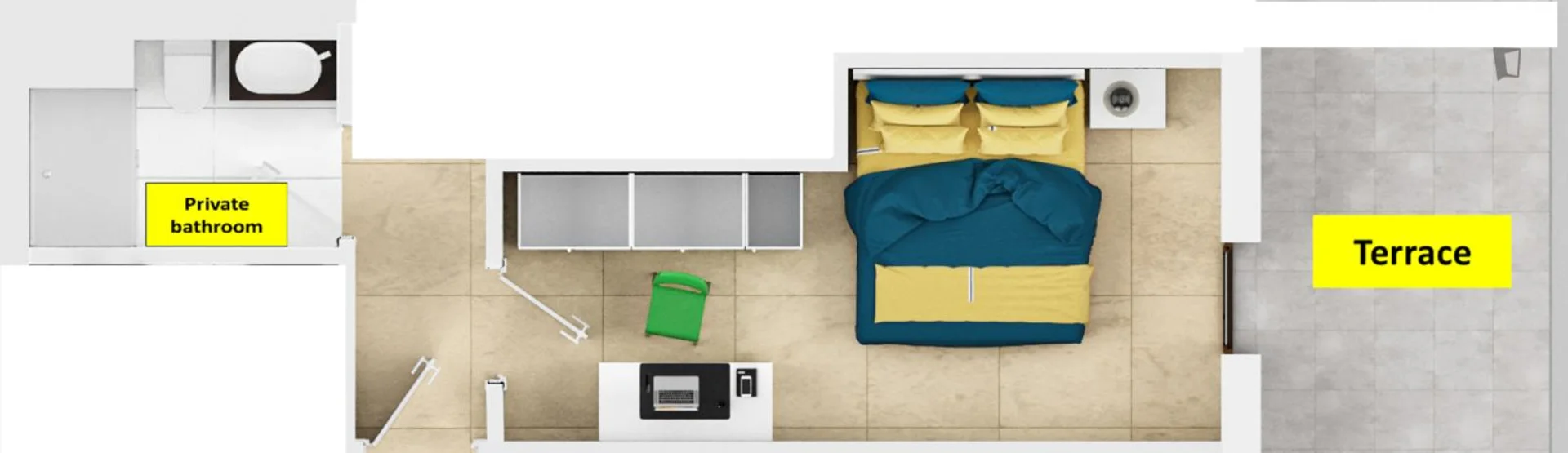Habitación en apartamento estudiantil en alquiler en , completamente amueblado