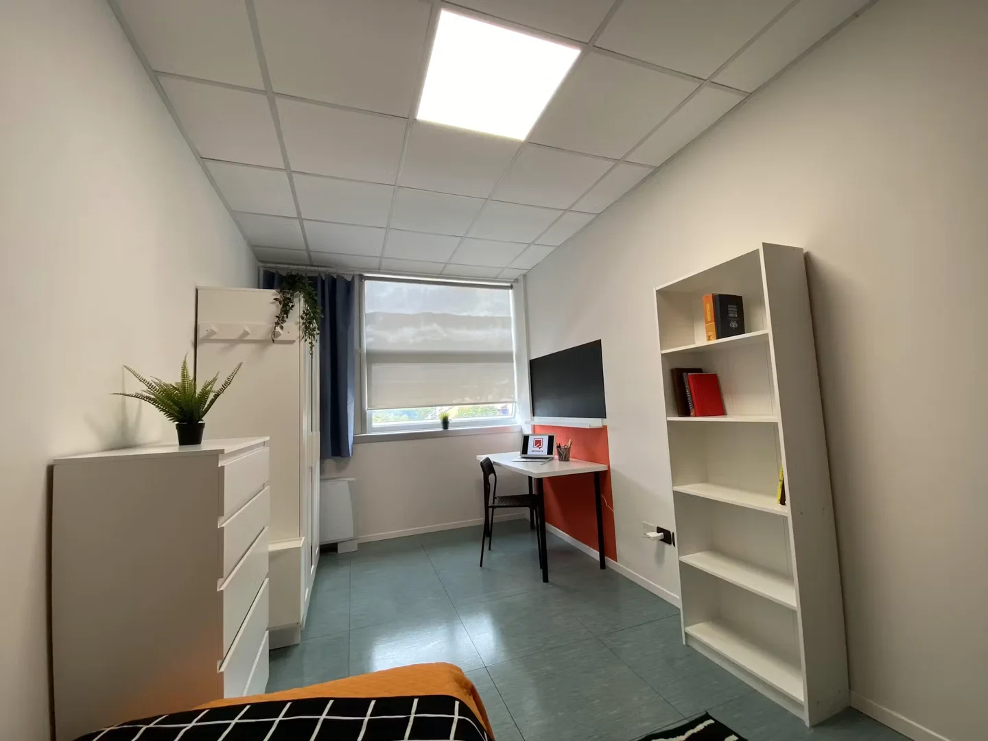 Habitación estudiantil funcional perfecta para estudiar en 
