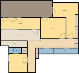 私人房间 在住宅内 在 109 Rue Martre, 4的图像4