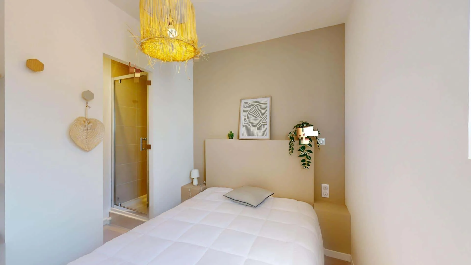Affordable room for students with ample lighting in 