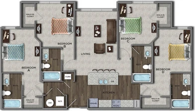 Logement de 2 chambres à Columbus