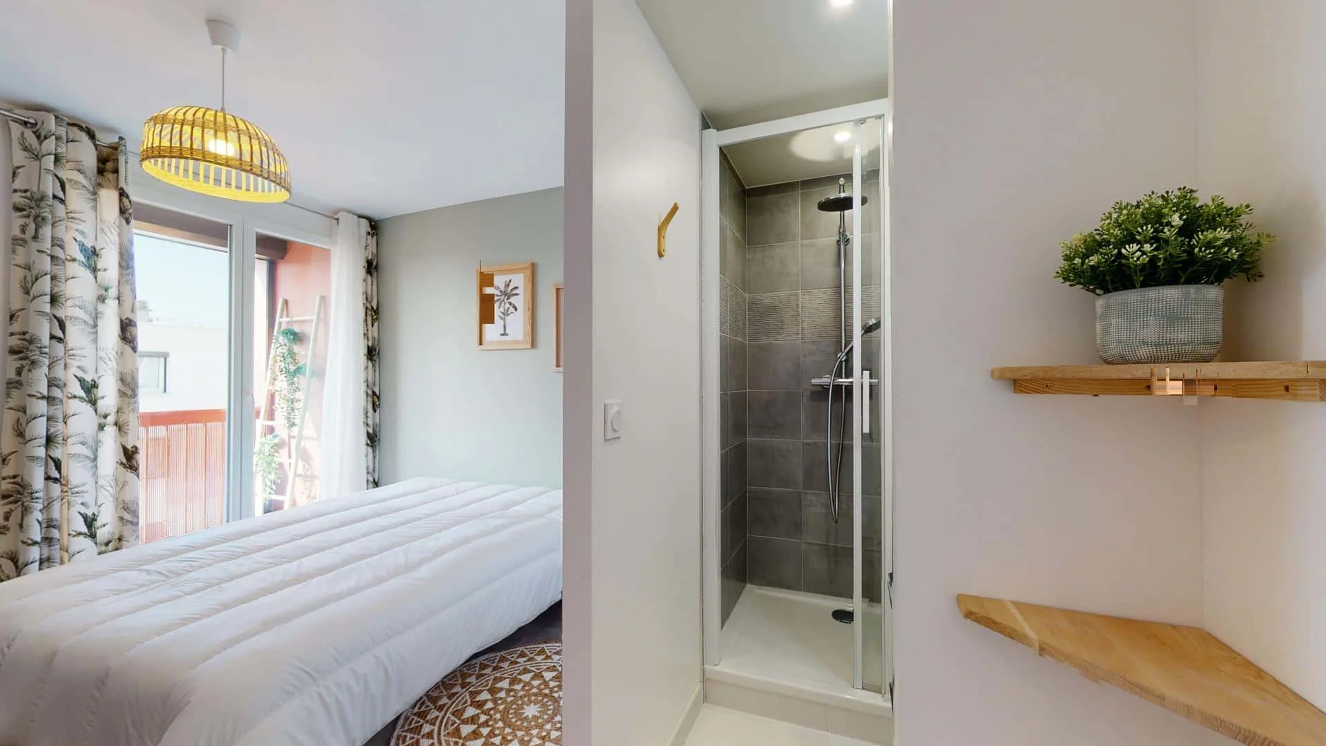 Habitación estudiantil funcional perfecta para estudiar en 