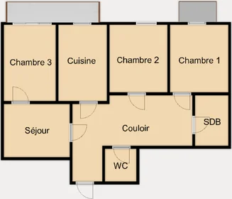 Private room in residence at 7 rue de la Grande Brasserie, image 6 of 6