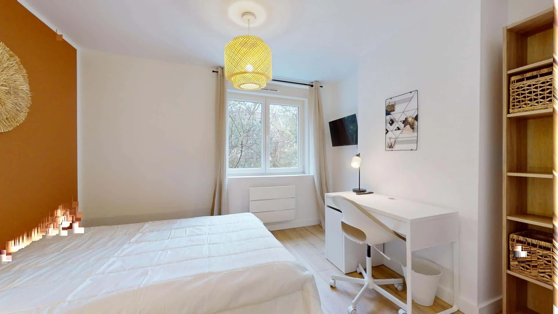 Student room in  with study area and shared facilities