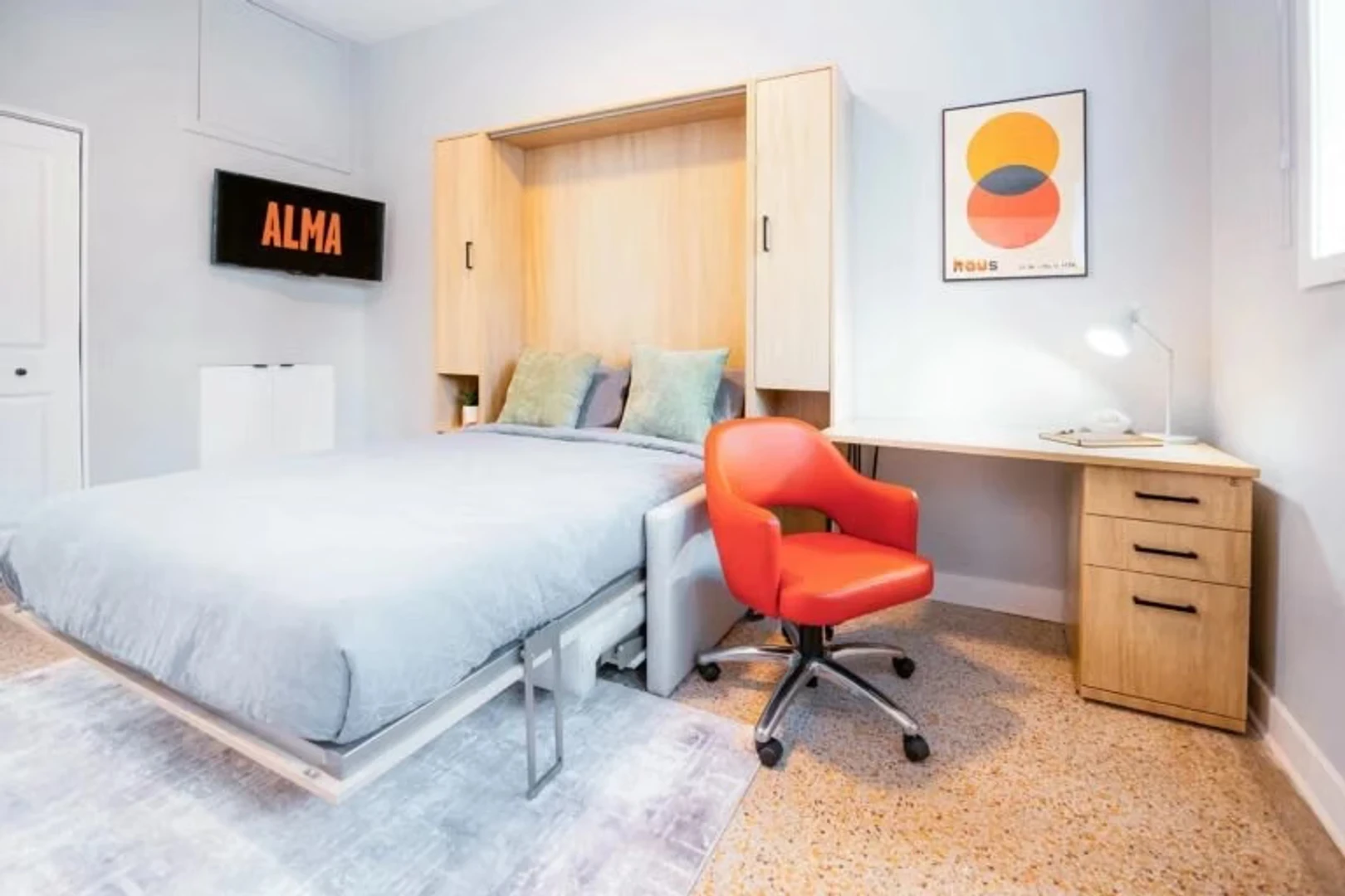 Student room in  with study area and shared facilities