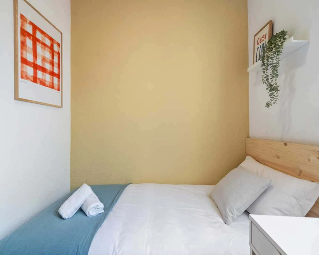 Quarto acessível para estudantes com iluminação ampla em 