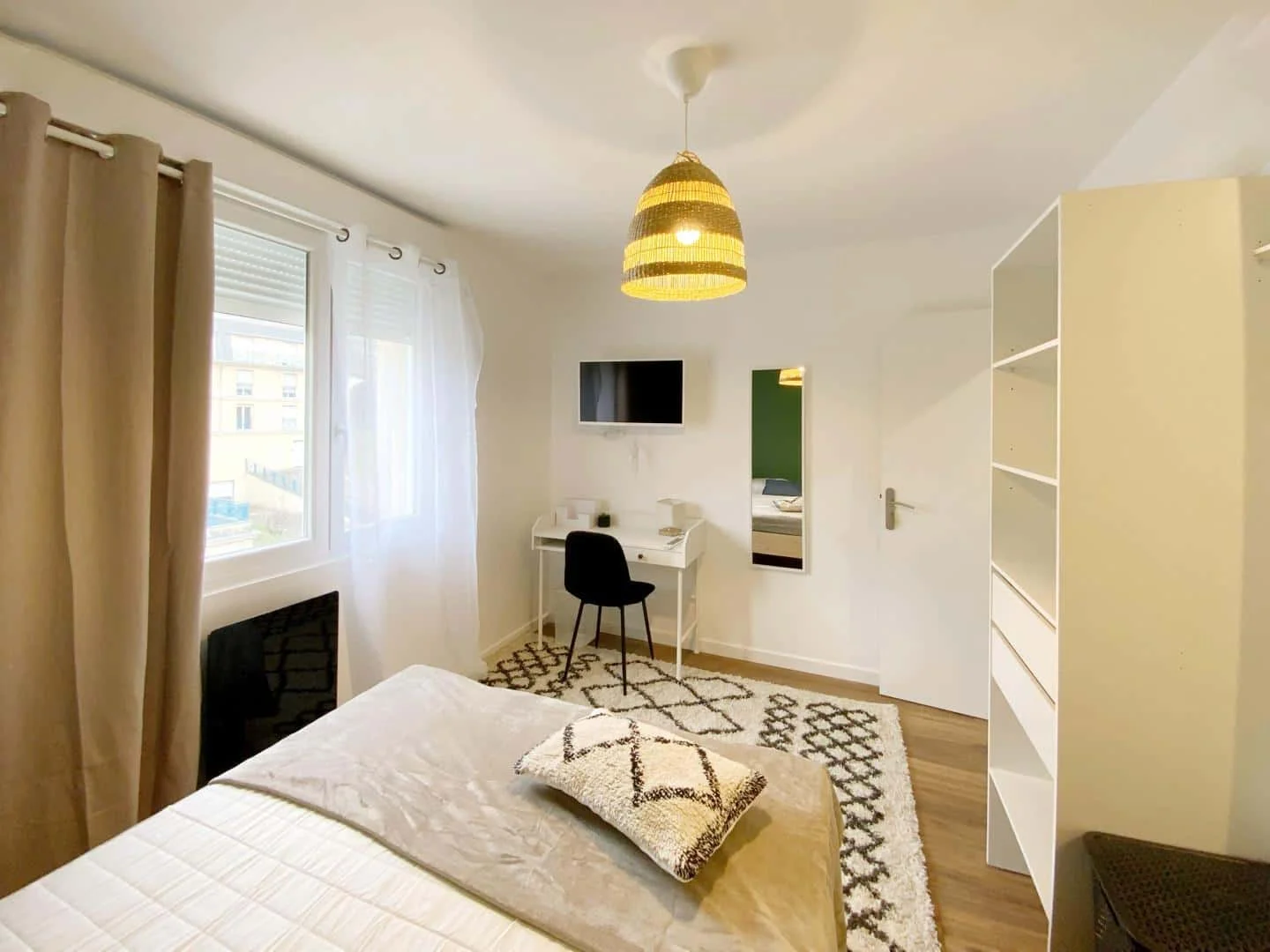 Affordable room for students with ample lighting in