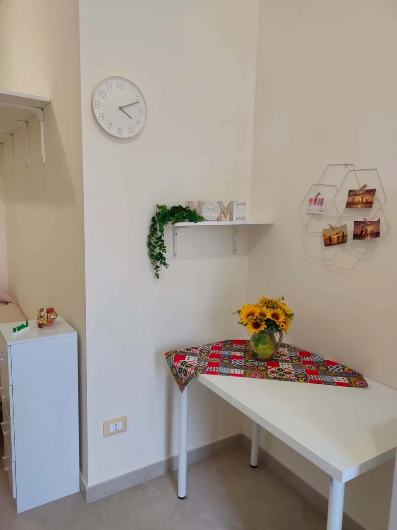 Quarto de estudante em  com área de estudo e instalações partilhadas