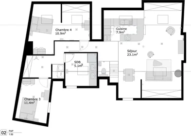 Quarto privado em 4 boulevard Jules Guesde Saint-Denis 93200 FR, imagem 16 de 16