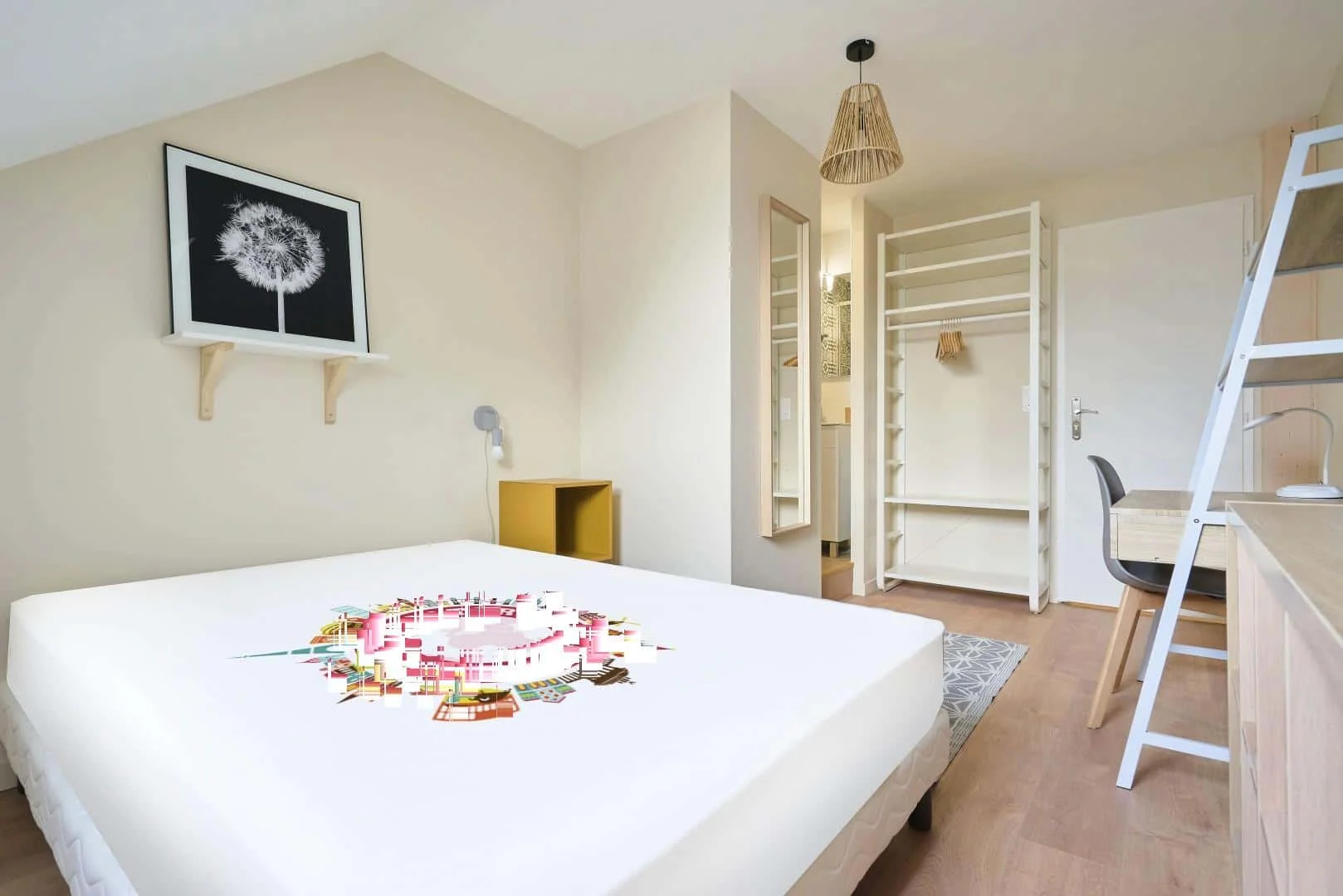 Chambre d'étudiant confortable et spacieuse dans 