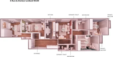 Prywatny pokój 6 rue du Dr Lombard, obraz 15 24