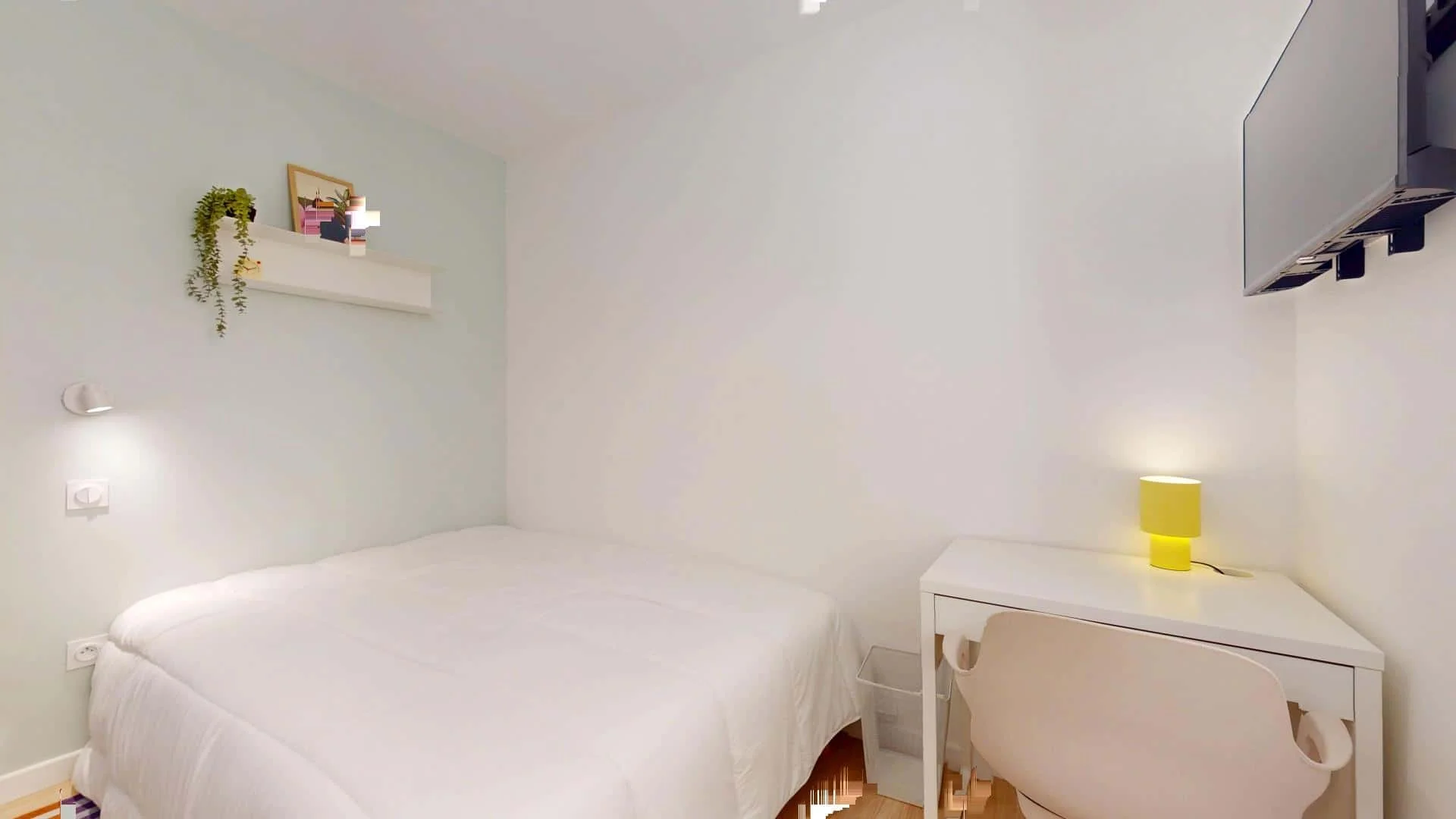Quarto acolhedor para estudantes disponível em