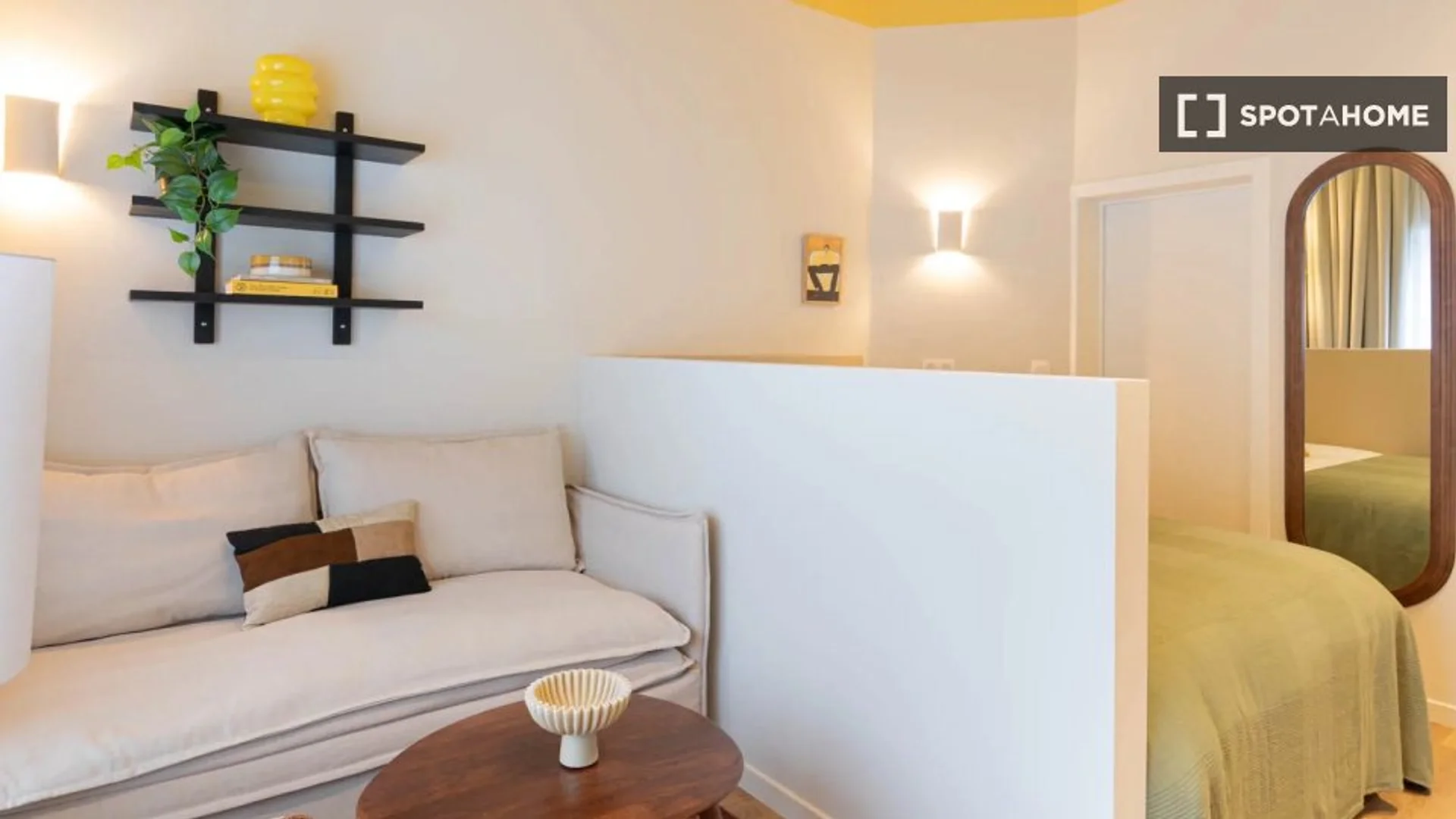 Affordable studio apartment with essential features in 