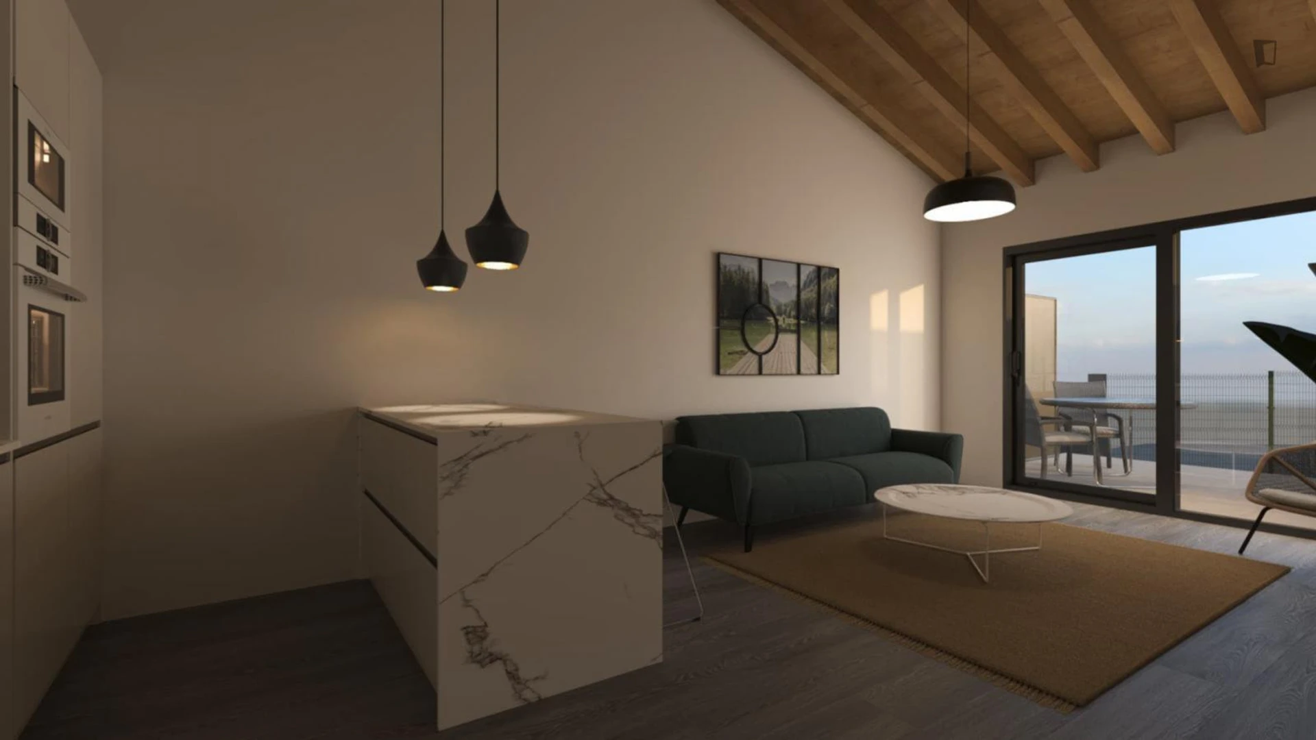 'de etkili düzene sahip minimalist öğrenci stüdyosu