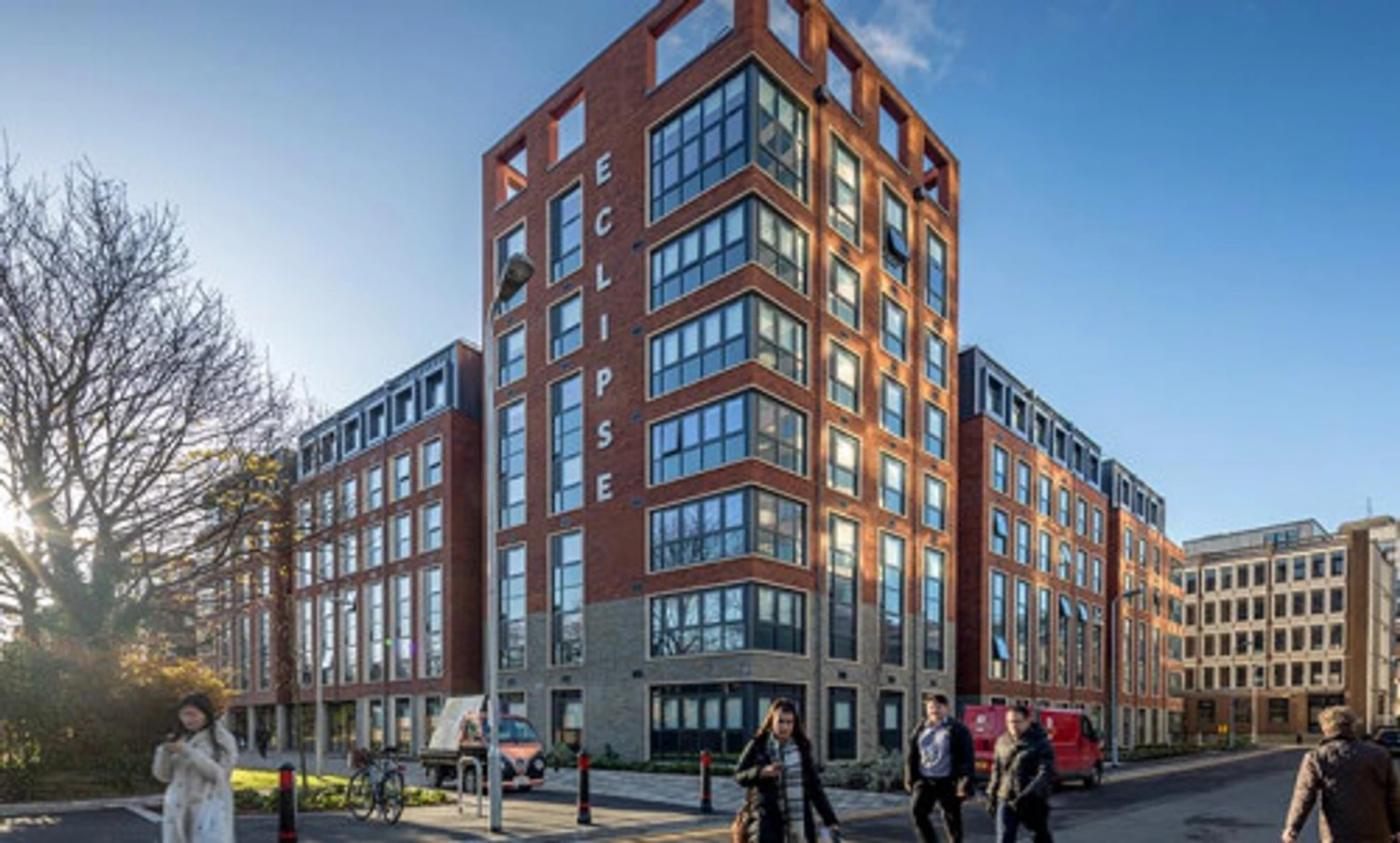 Student room in  with study area and shared facilities