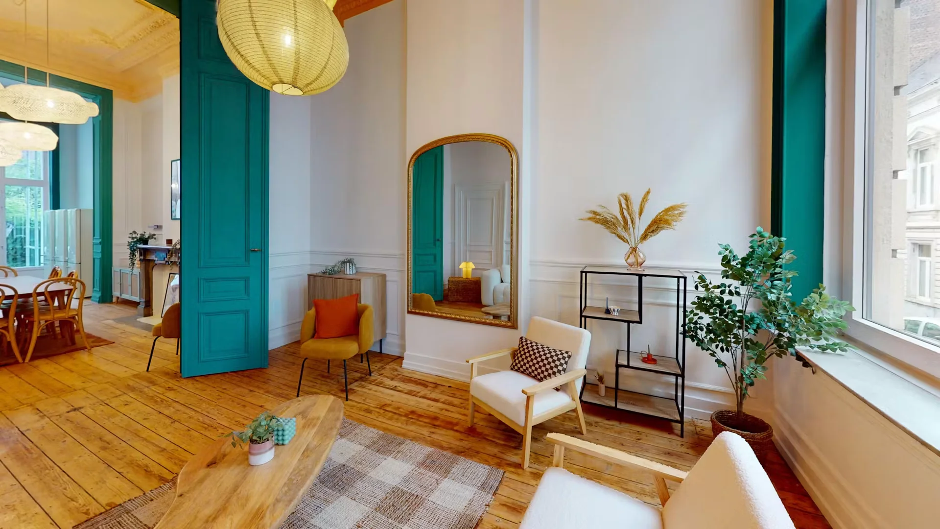 Chambre d'étudiant à  avec espace d'étude et installations communes