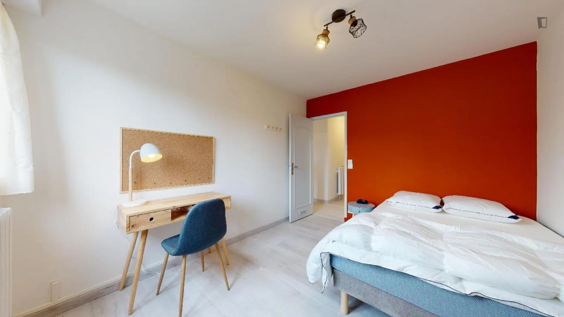 Student room in  with study area and shared facilities