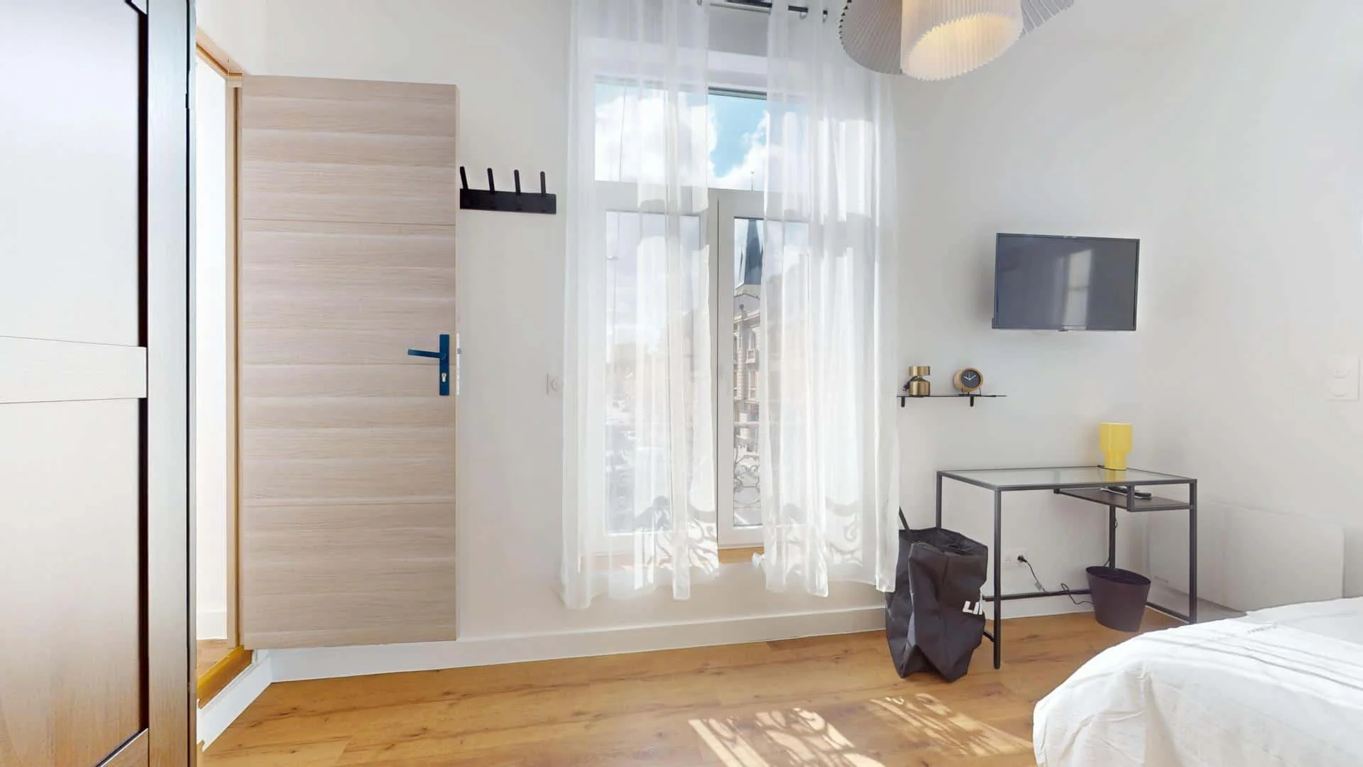 Student room in  with study area and shared facilities
