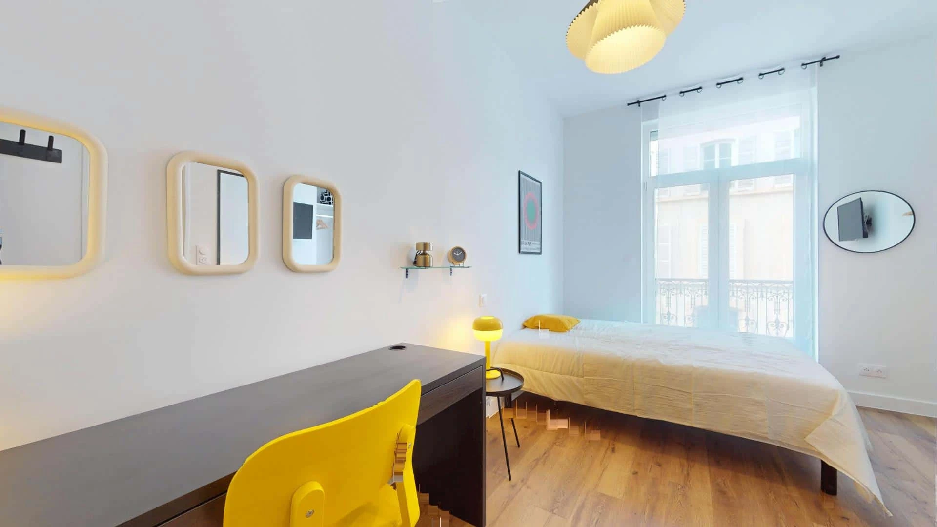 Student room in  with study area and shared facilities
