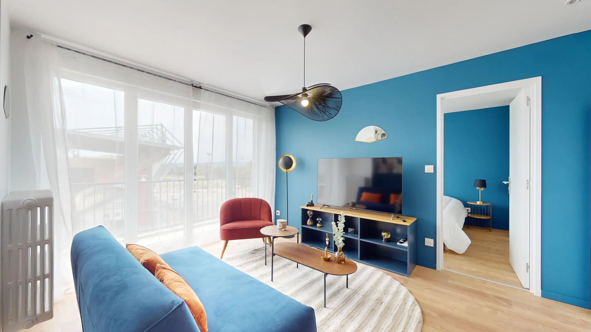 Quarto amigo do estudante em com comodidades modernas
