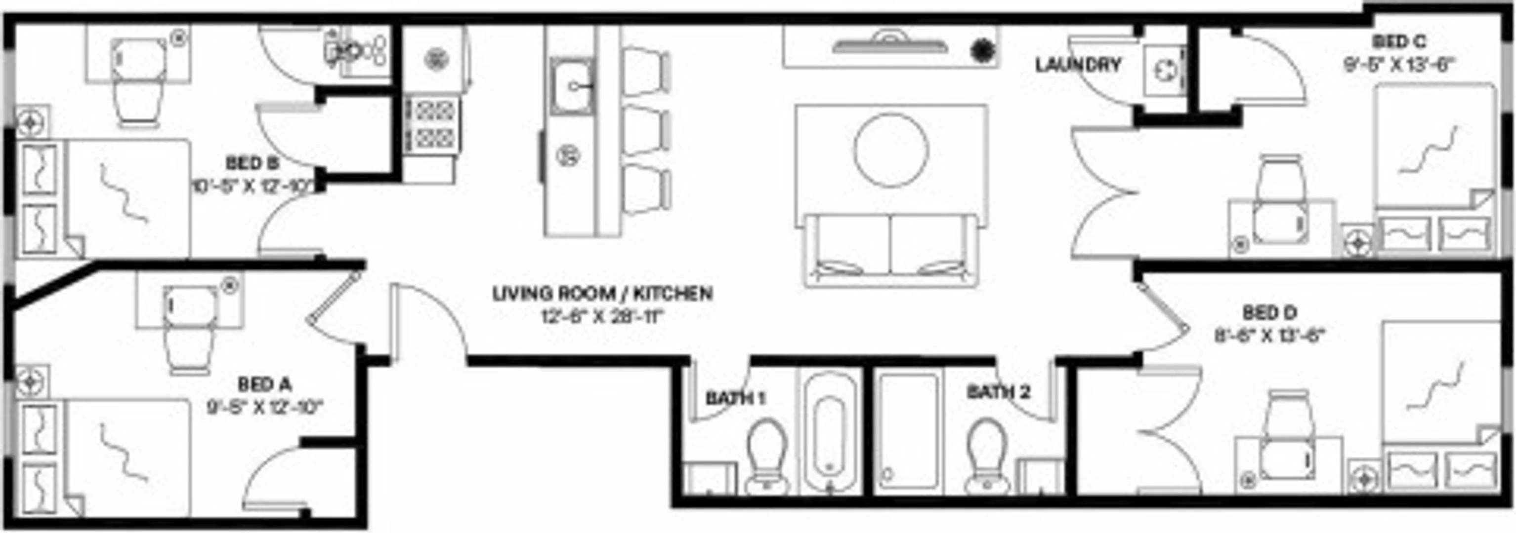 Quarto de estudante económico perto do campus em 