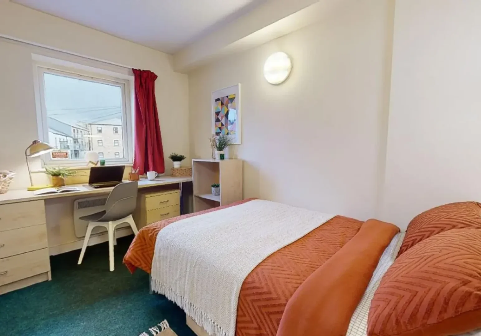 Affordable room for students with ample lighting in 