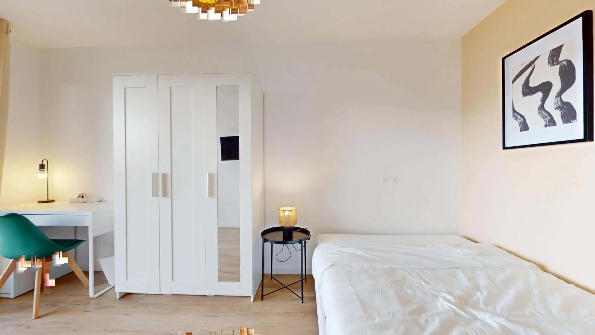 'de öğrenci dairesinde, tamamen mobilyalı kiralık oda