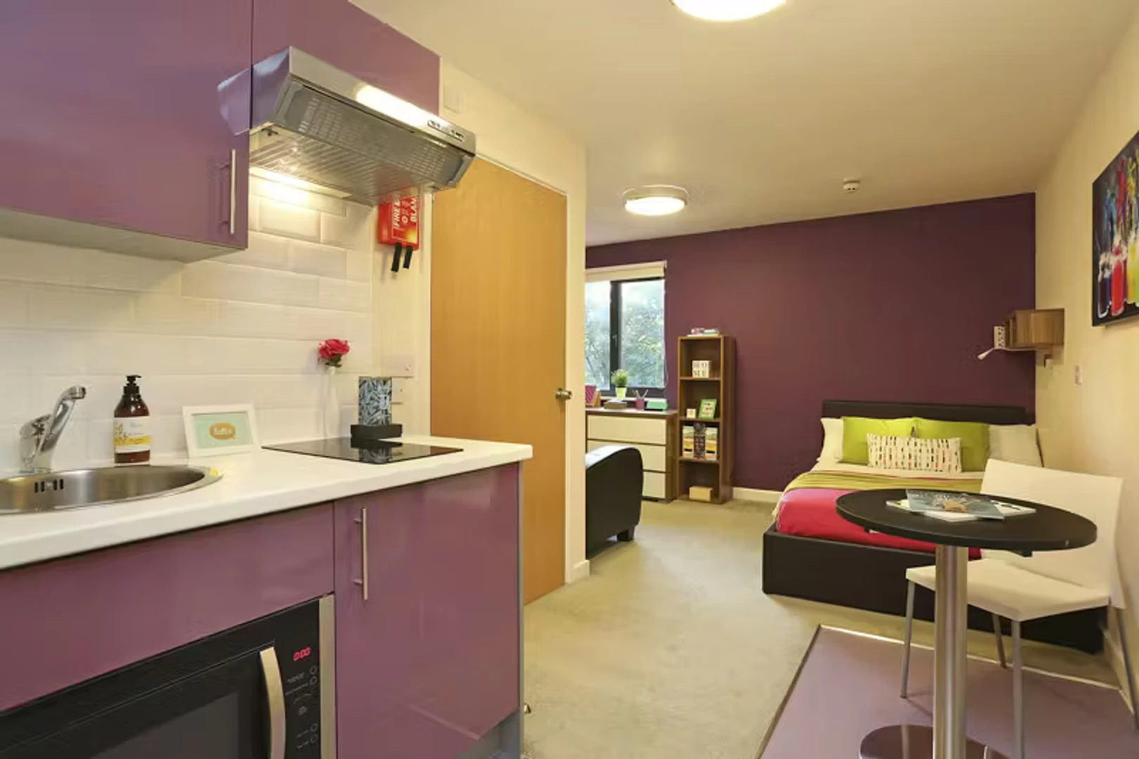 Student room in  with study area and shared facilities